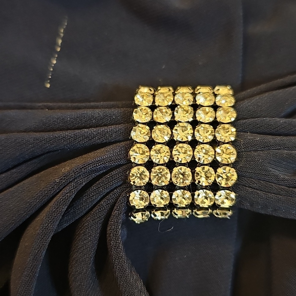 NWT 18W R&M Richards Navy Rhinestone Faux Wrap Belle Sleeve Dress Wedding Dressy - Picture 15 of 15
